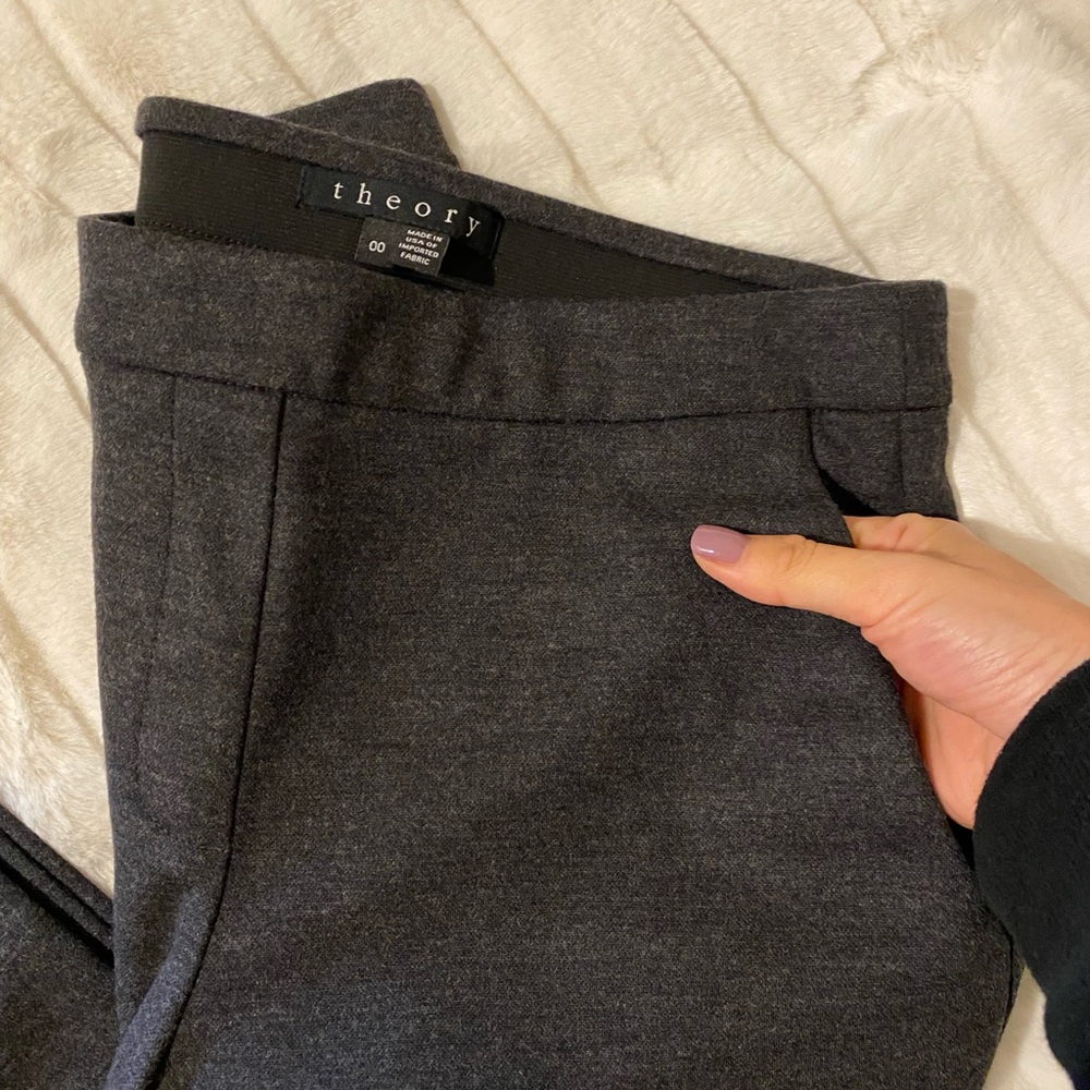 Theory Womens Skinny Fit Pull on Leggings, Gray